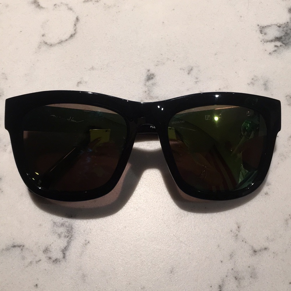 3.1 Phillip Lim black with green mirror sunglasses